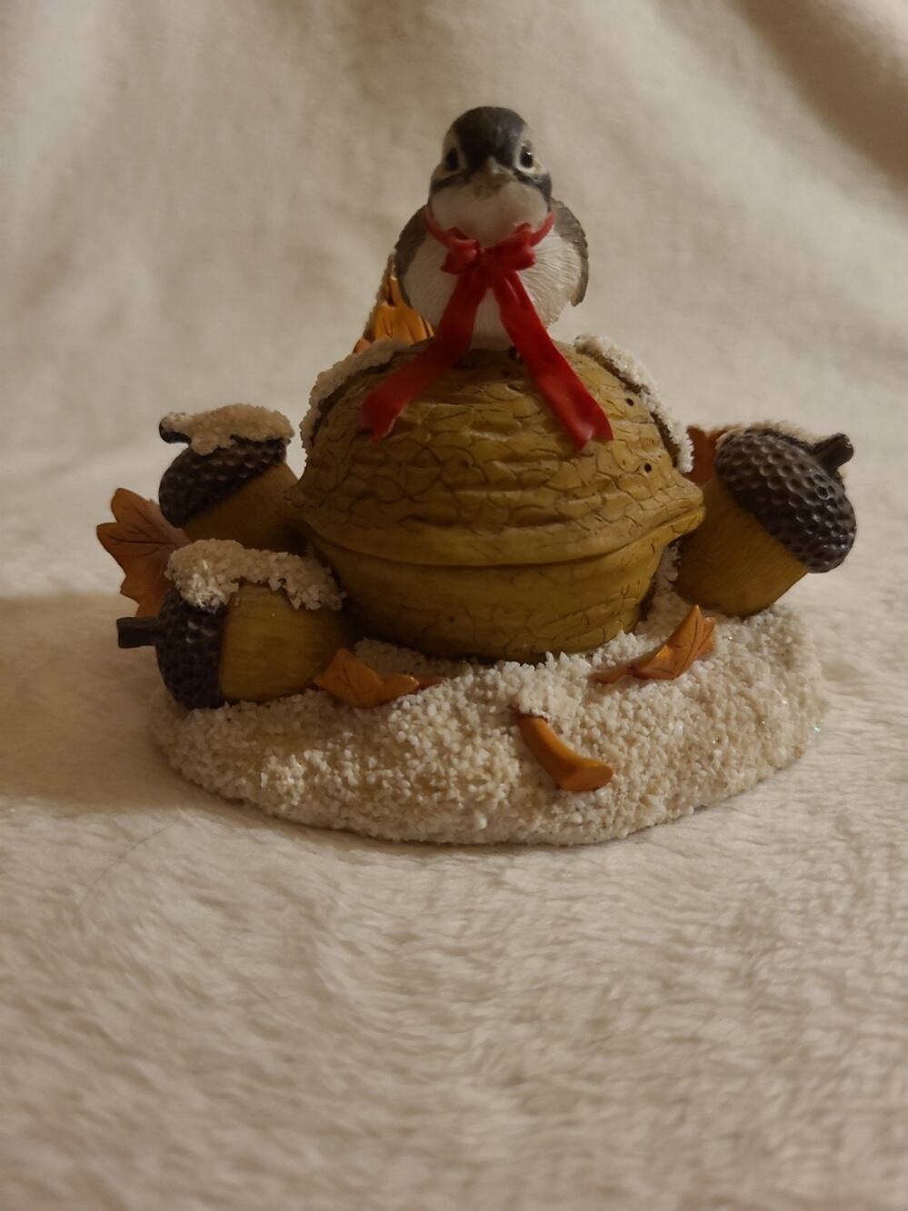 Charming Tails Mouse In Walnut Figurine Autumn Acorns Fitz And Floyd Dean Griff